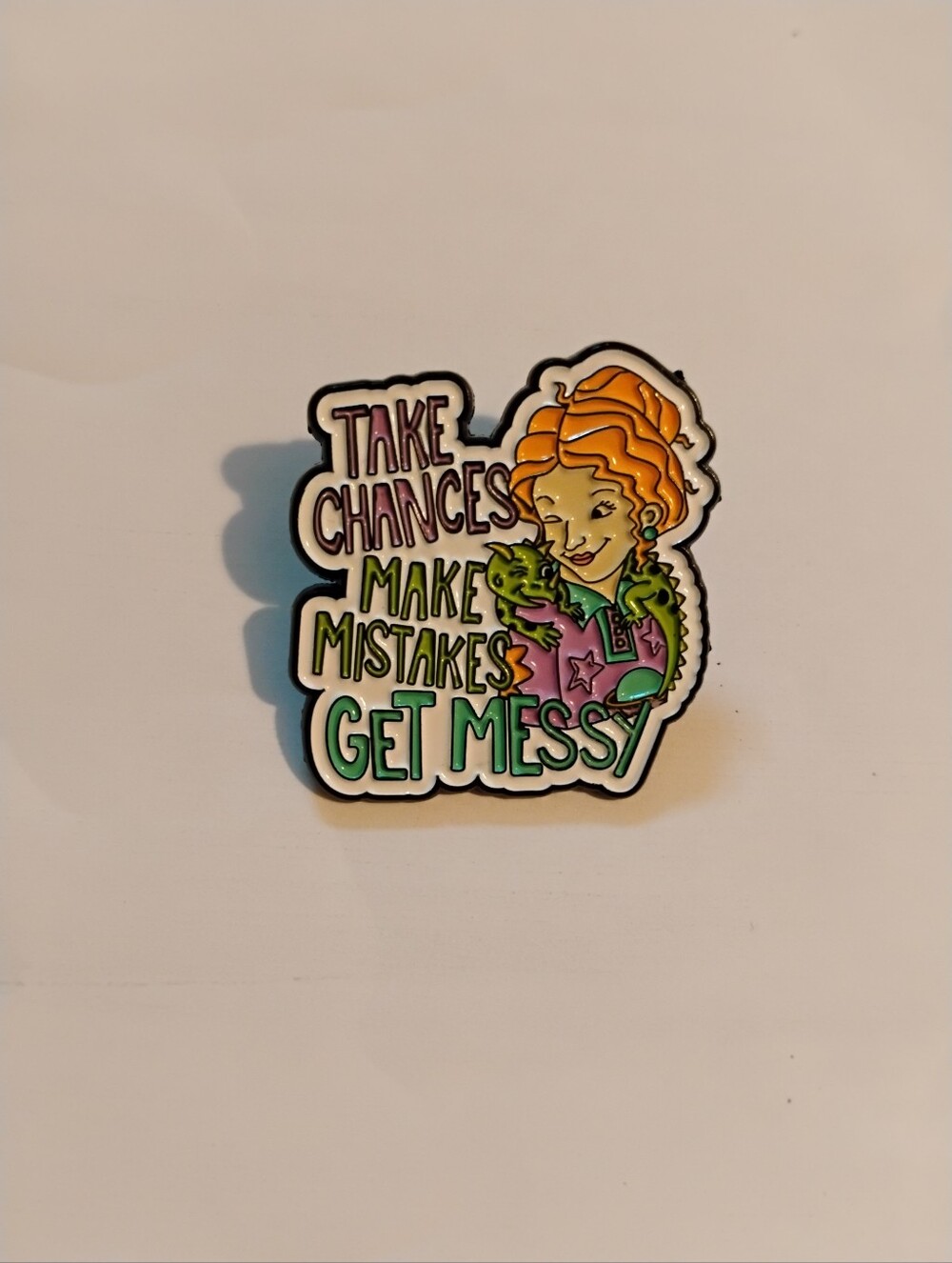 🧁 3/$30 Magic School Bus Miss Frizzle Take Chances Make Mistakes Enamel Pin NEW
